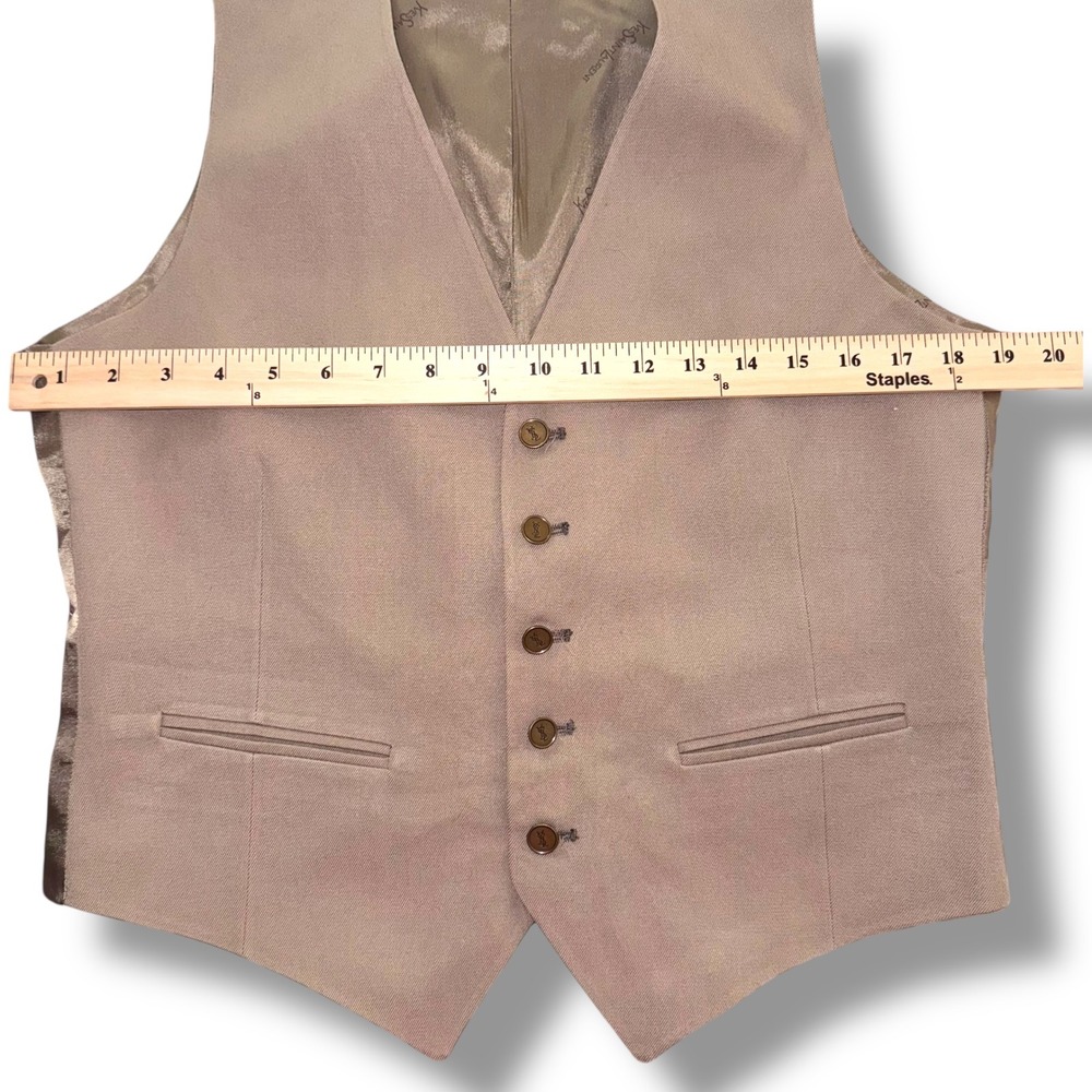 Yves‎ Saint Laurent Vest Mens Taupe Bronze Classic Formal YSL Buttoned Waistcoat - Picture 2 of 8